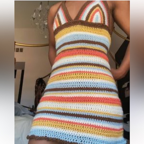 CROCHET MINI DRESS - Picture 1 of 8